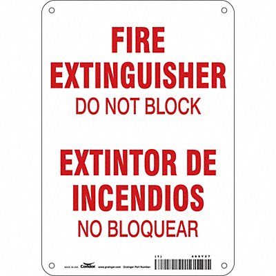 CONDOR 469Y27 Safety Sign 10 in x 7 in Aluminum