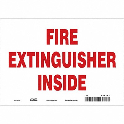 CONDOR 469Y52 Safety Sign 7 in x 10 in Vinyl