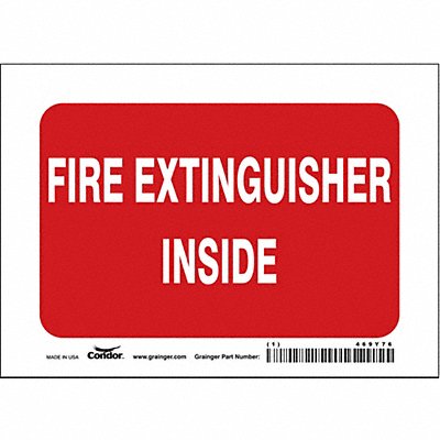 CONDOR 469Y76 Safety Sign 5 in x 7 in Vinyl