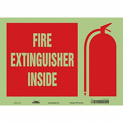 CONDOR 469Y90 Safety Sign 10 in x 14 in Glow Vinyl