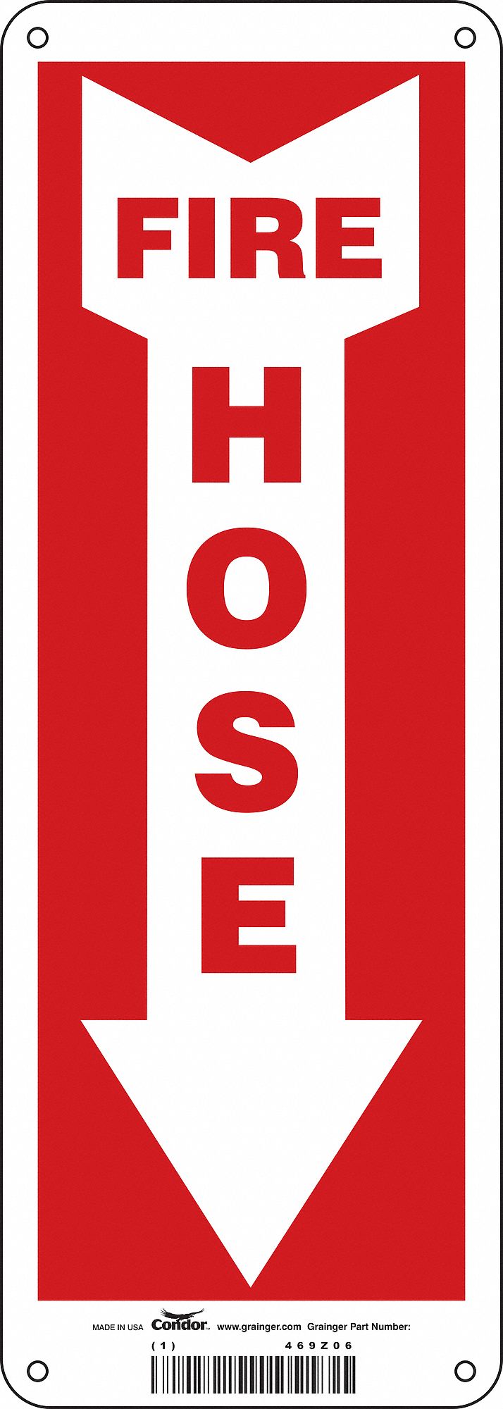 CONDOR 469Z06 J7054 Safety Sign 14 in x 5 in Aluminum