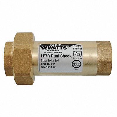 WATTS 34LF7U22 Dual Check Valve Bronze 3/4 FNPT