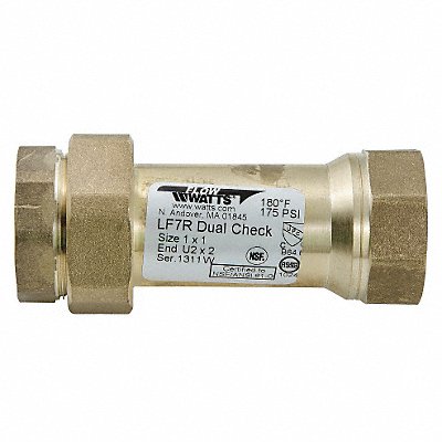 WATTS 1LF7U22 Dual Check Valve Bronze 1 FNPT