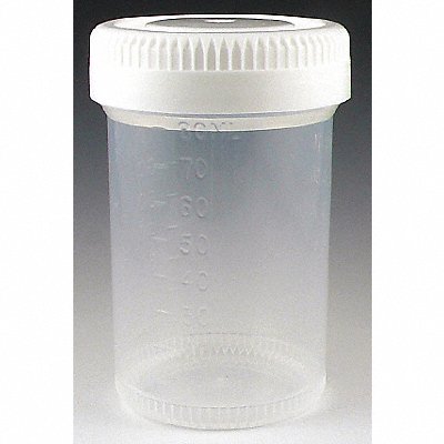 GLOBE SCIENTIFIC 6524 Airtight Jar 90 mL 76 mm H White PK400