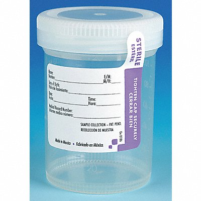 GLOBE SCIENTIFIC 6528 Airtight Jar 120 mL 80.7 mm H WH PK300