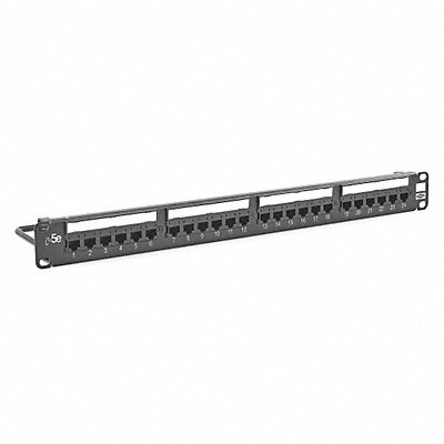 HUBBELL PREMISE WIRING HP5E24E Patch Panel 1.72in.H 5e Category Steel