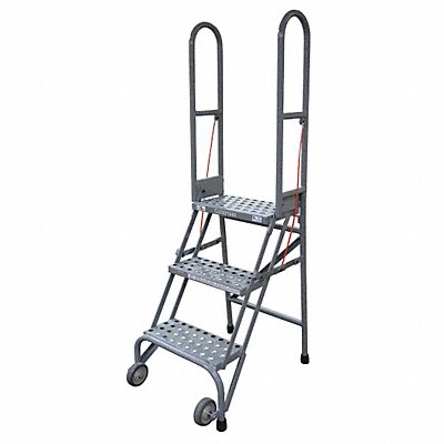 COTTERMAN SAS4A6E10B8C1P6 Folding Rolling Safety Ladder Platform 40In H