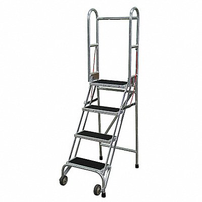 COTTERMAN SASA4A2E10C50P6 Folding Rolling Safety Ladder Platform 40In H