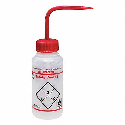 SP SCIENCEWARE F116430222 Wash Bottle Std 8 oz Acetone Red PK3
