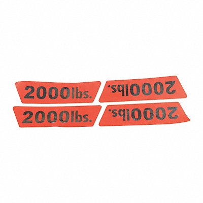 DAYTON MHGXEC61AGGS Capacity Label 2000 lb