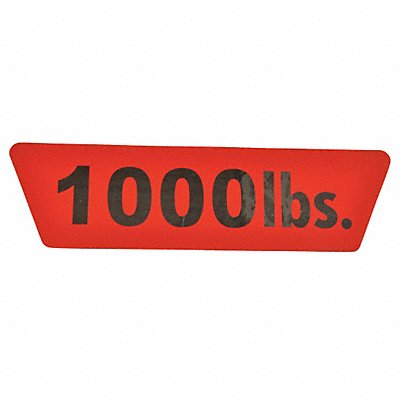 DAYTON MHGXEC61GGS Capacity Label 1000lb. PK2