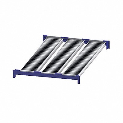 UNEX ROLLER RACK RR99S2R4X6L Gravity Flow Shelf 72inx2 5/8inx48in Blu