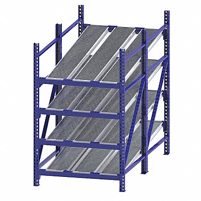 UNEX ROLLER RACK RR99S2R4X8S Gravity Flow Rack 96inx84inx48in #shlv 4