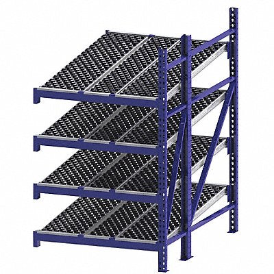 UNEX ROLLER RACK RR99S2W4X6A Gravity Flow Rack 72inx84inx48in #shlv 4