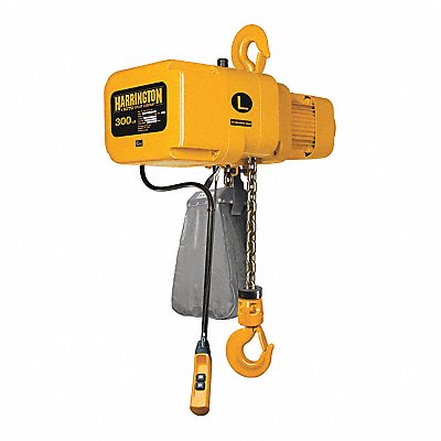 HARRINGTON NER000300S10230v Electrc Chain Hoist 300lb 230V 10ft lift