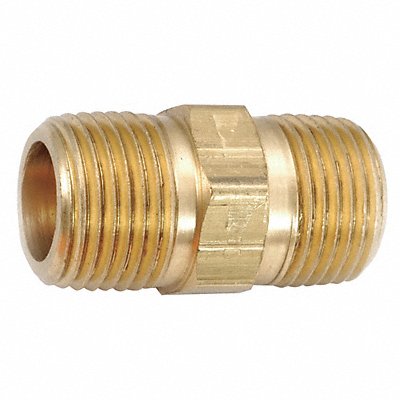 GRAINGER 70612204 Hex Nipple Brass 1/4 in Pipe Size MNPT