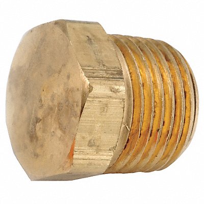 GRAINGER 70612102 Hex Head Plug Brass 1/8 Pipe Size MNPT