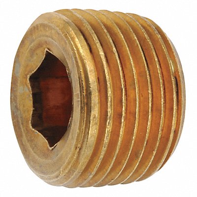 GRAINGER 70611506 Countersink Plug Brass 3/8 in MNPT