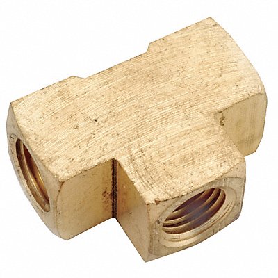 GRAINGER 70610108 Extruded Tee Brass 1/2 in Pipe Size FNPT