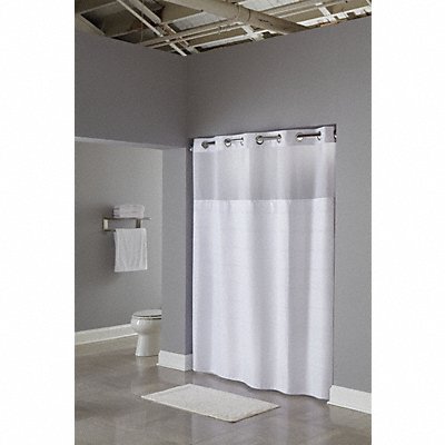 HOOKLESS HBH20MPT01SL Shower Curtain 77 in L 71 in W White
