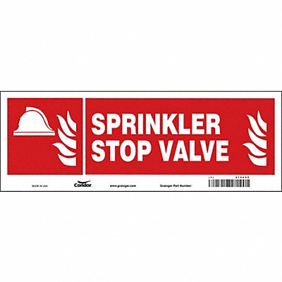 CONDOR 470A95 Safety Sign 5 in x 14 in Glow Vinyl