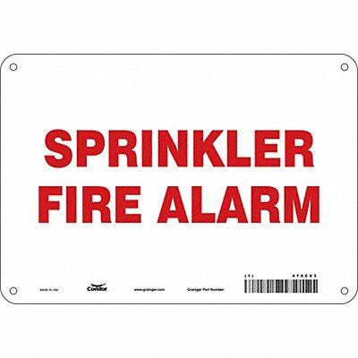 CONDOR 470C53 Safety Sign 7 in x 10 in Aluminum