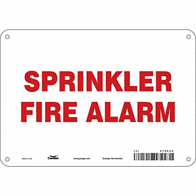 CONDOR 470C55 Safety Sign 7 in x 10 in Polyethylene