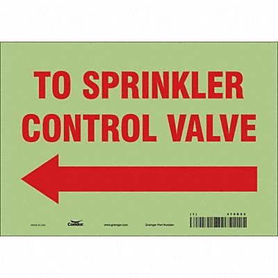 CONDOR 470D02 Safety Sign 7 in x 10 in Glow Vinyl