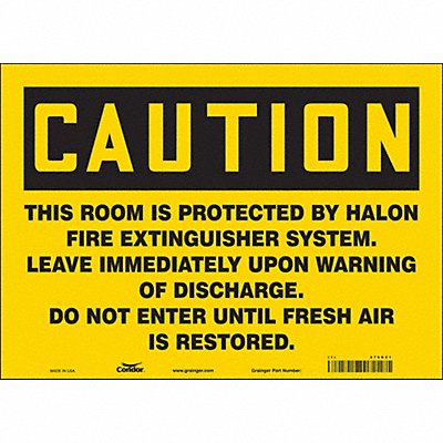 CONDOR 470D21 Safety Sign 10 in x 14 in Vinyl