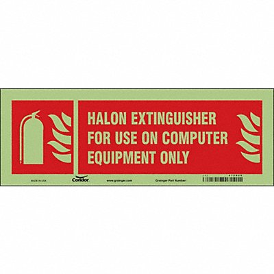 CONDOR 470D26 Safety Sign 5 in x 14 in Glow Vinyl