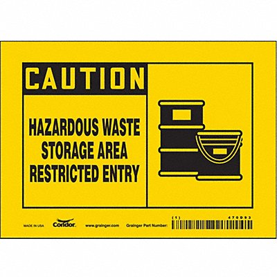 CONDOR 470D93 Safety Sign 5 in x 7 in Vinyl
