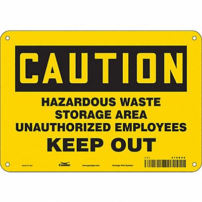 CONDOR 470D96 Safety Sign 7 in x 10 in Aluminum
