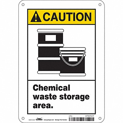 CONDOR 470F47 Safety Sign 10 in x 7 in Polyethylene