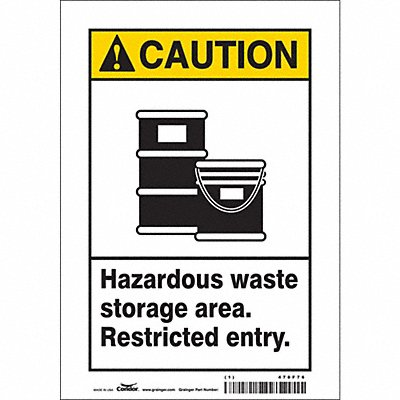 CONDOR 470F76 Safety Sign 10 inx7 in Vinyl