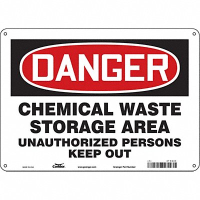 CONDOR 470G25 Safety Sign 10 in x 14 in Aluminum