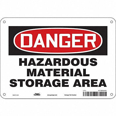 CONDOR 470G49 Safety Sign 7 in x 10 in Aluminum