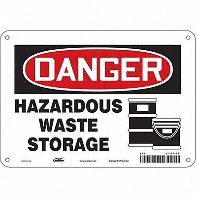 CONDOR 470G56 Safety Sign 7 in x 10 in Aluminum