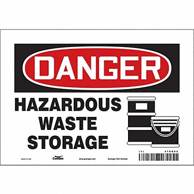 CONDOR 470G62 Safety Sign 7 inx10 in Vinyl