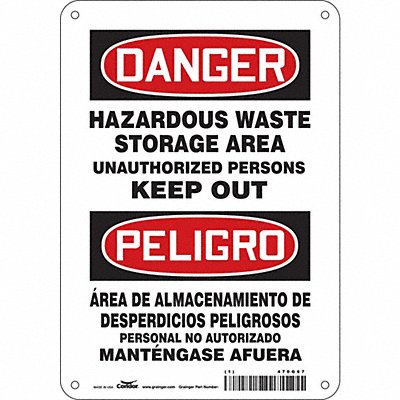 CONDOR 470G67 Safety Sign 10 in x 7 in Polyethylene