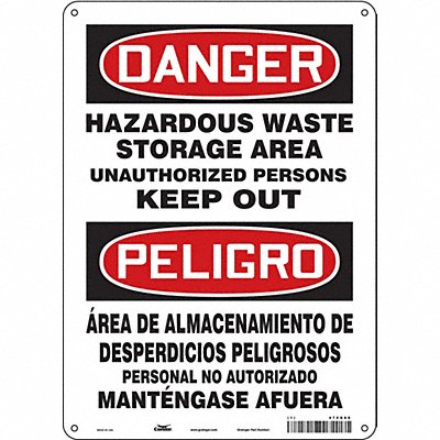 CONDOR 470G68 Safety Sign 14 inx10 in Polyethylene