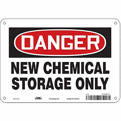 CONDOR 470G71 Safety Sign 7 in x 10 in Aluminum