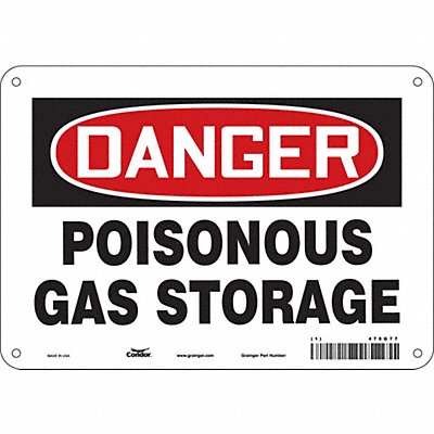 CONDOR 470G77 Safety Sign 7 in x 10 in Aluminum