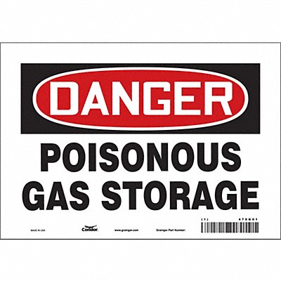 CONDOR 470G81 Safety Sign 7 in x 10 in Vinyl