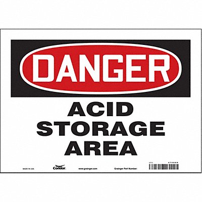 CONDOR 470G88 Safety Sign 10 inx14 in Vinyl