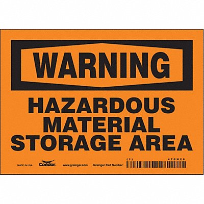CONDOR 470H28 Safety Sign 5 in x 7 in Vinyl