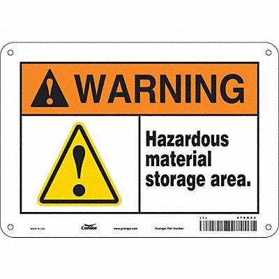 CONDOR 470H33 Safety Sign 7 in x 10 in Polyethylene