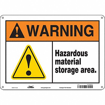 CONDOR 470H34 Safety Sign 10 in x 14 in Polyethylene