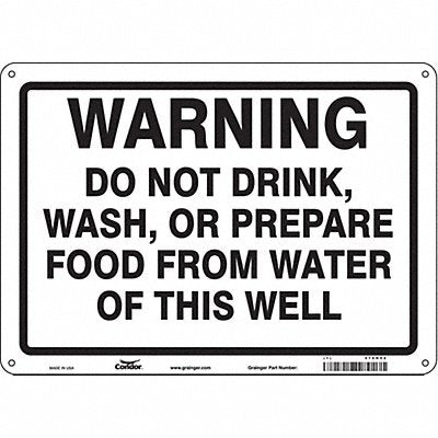 CONDOR 470H52 Safety Sign 10 in x 14 in Polyethylene