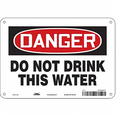 CONDOR 470H87 Safety Sign 7 in x 10 in Polyethylene
