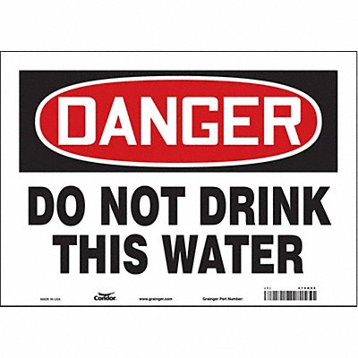 CONDOR 470H90 Safety Sign 10 in x 14 in Vinyl